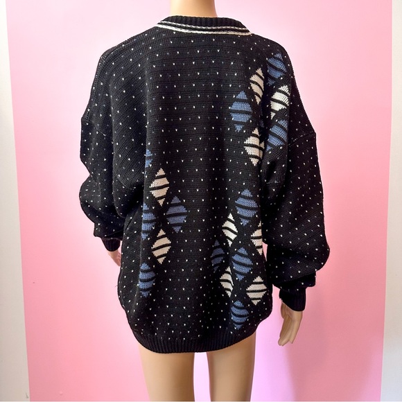 Vintage 90’s Men’s XL Argyle Diamond Pattern Baggy Sweater - Picture 9 of 9